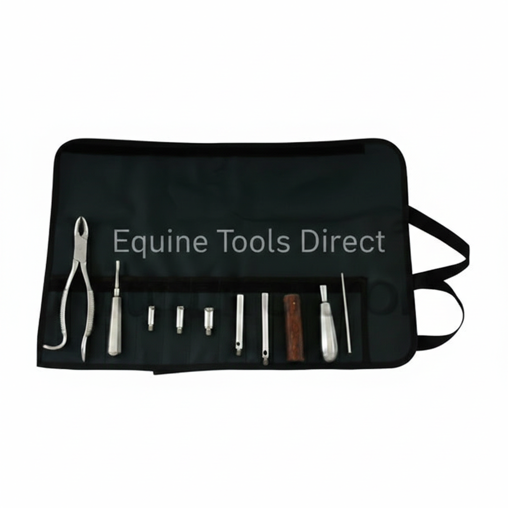 Burgess equine dental elevators set by Equine Tools Direct designed for professional veterinary tooth extraction procedures