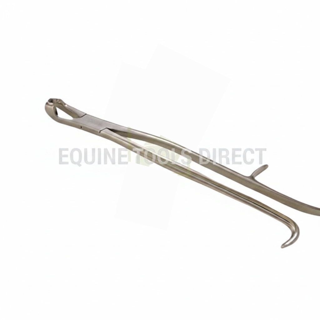 17 inch Reynolds Cap Extractor Forceps lower jaw design by Equine Tools Direct for professional equine dental extraction