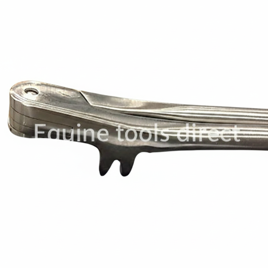 19 inch 4-Prong Curved Maxillary Forceps by Equine Tools Direct for professional equine dental extraction procedures