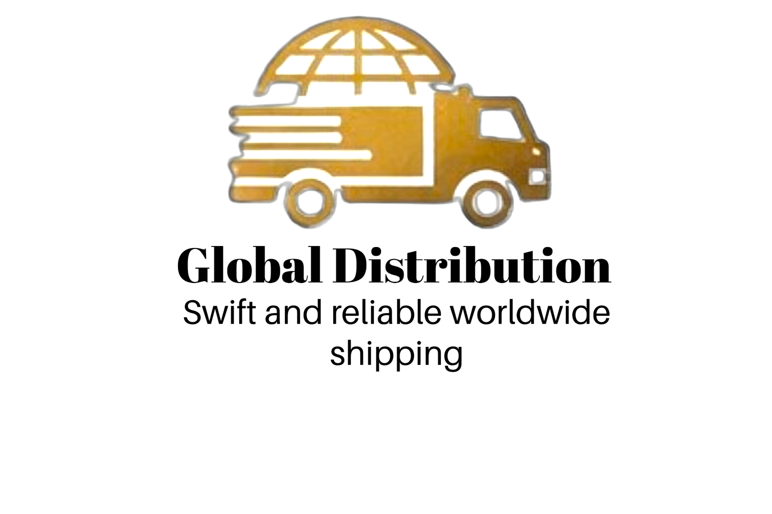 Global distribution icon - delivery truck with globe representing worldwide shipping