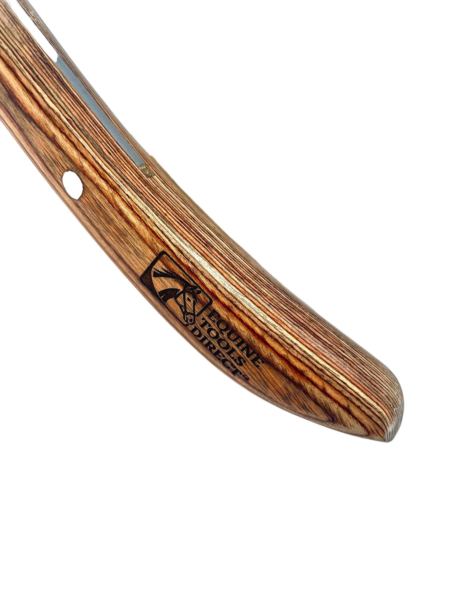 Equine Tools Direct J2 420 Magnetic Stainless Steel Right-Hand Curved Hoof Knife with Wooden Handle, Professional Farrier Hoof Trimming & Cleaning Tool