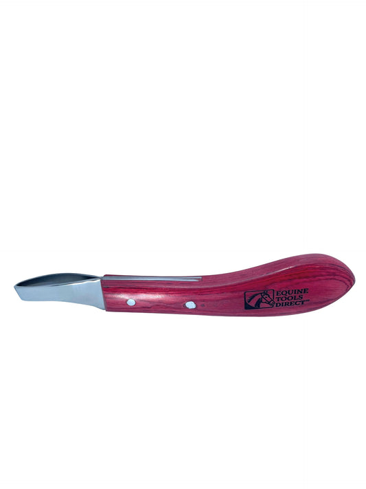 Equine Tools Direct Right-Hand Loop Hoof Knife – J2 420 Magnetic Stainless Steel, Ergonomic Non-Slip Red Handle, Professional Farrier Trimming Tool