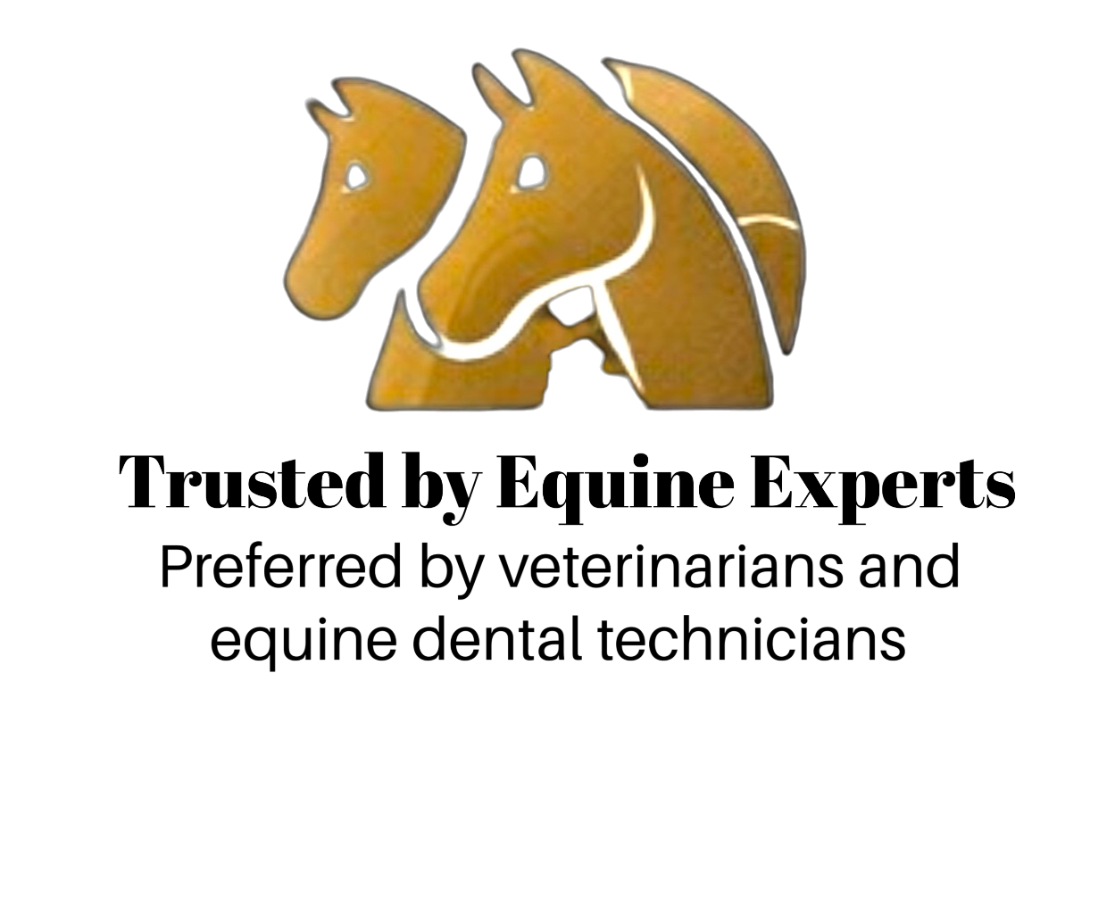 Trusted by equine experts icon - two horse heads representing veterinary trust