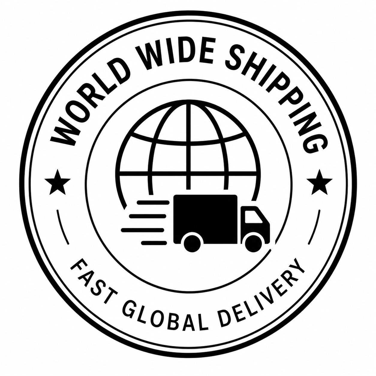 Worldwide Shipping Icon with globe and delivery arrow