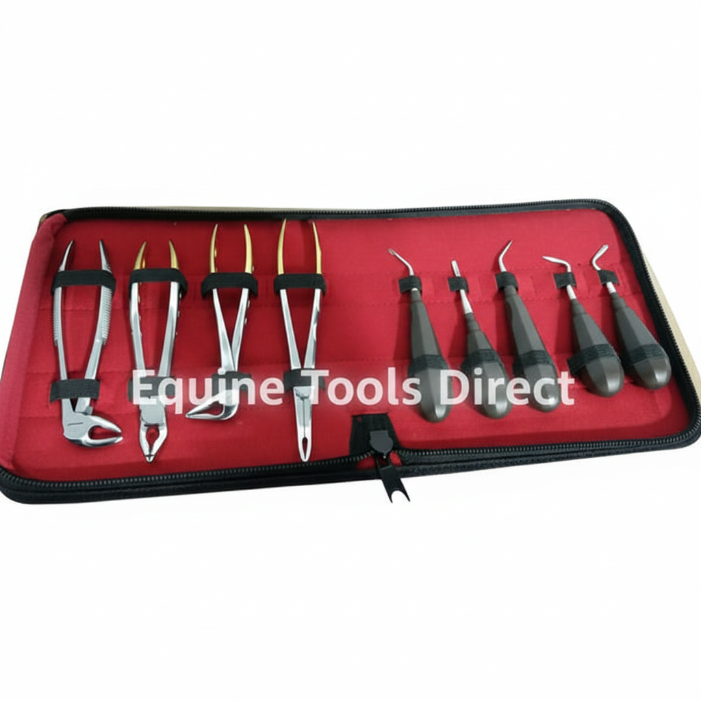 Complete Extraction Set by Equine Tools Direct – high-quality veterinary and equine dental instruments for professional procedures