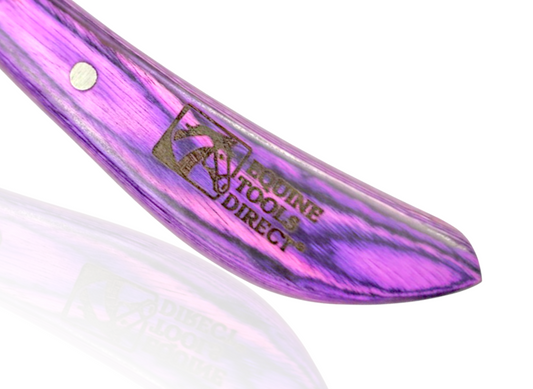 Ergonomic non-slip purple handle of right-hand hoof knife