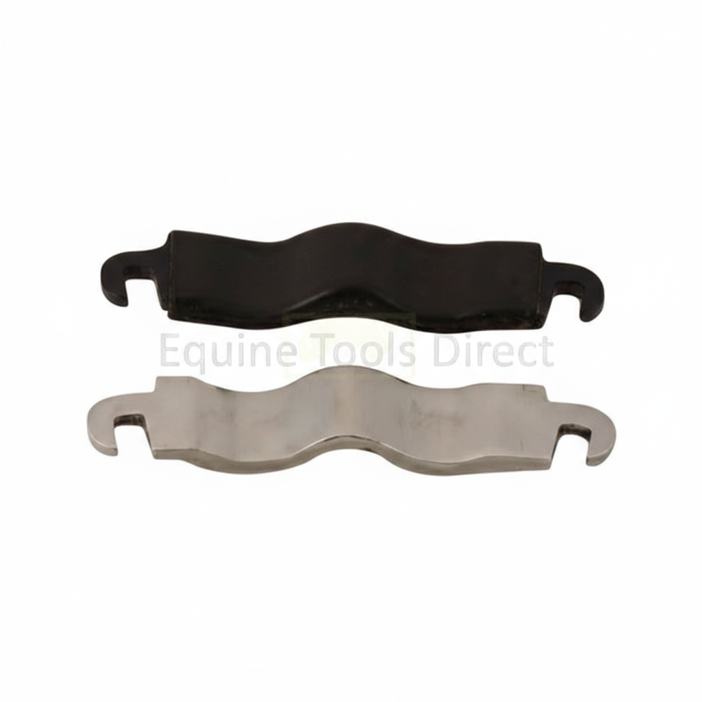 Gum plates for equine dental speculums in leather and simple styles by Equine Tools Direct used in professional horse dental procedures