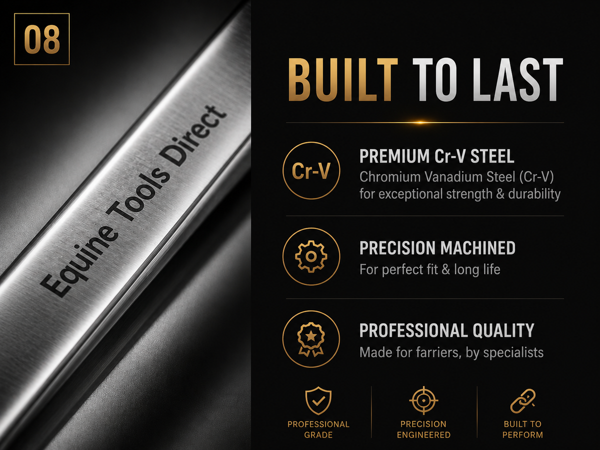 Built to last chromium vanadium steel hoof tester for professional farriers