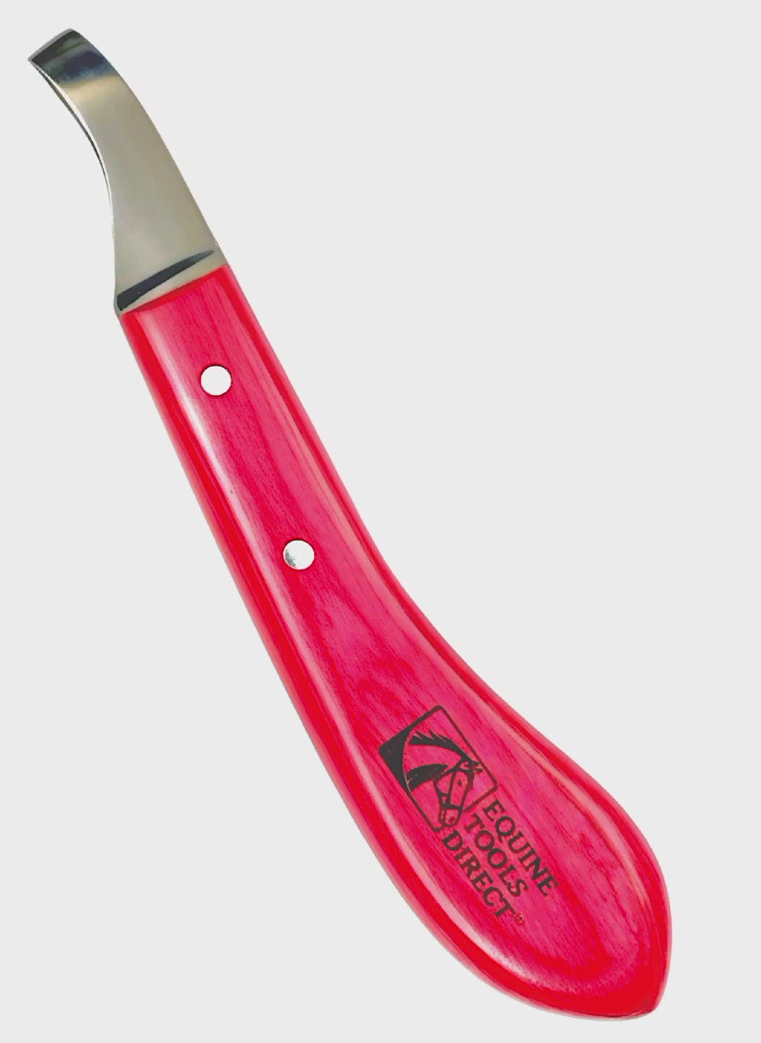 Demonstration of right-hand loop hoof knife by Equine Tools Direct showing trimming precision and ergonomic grip