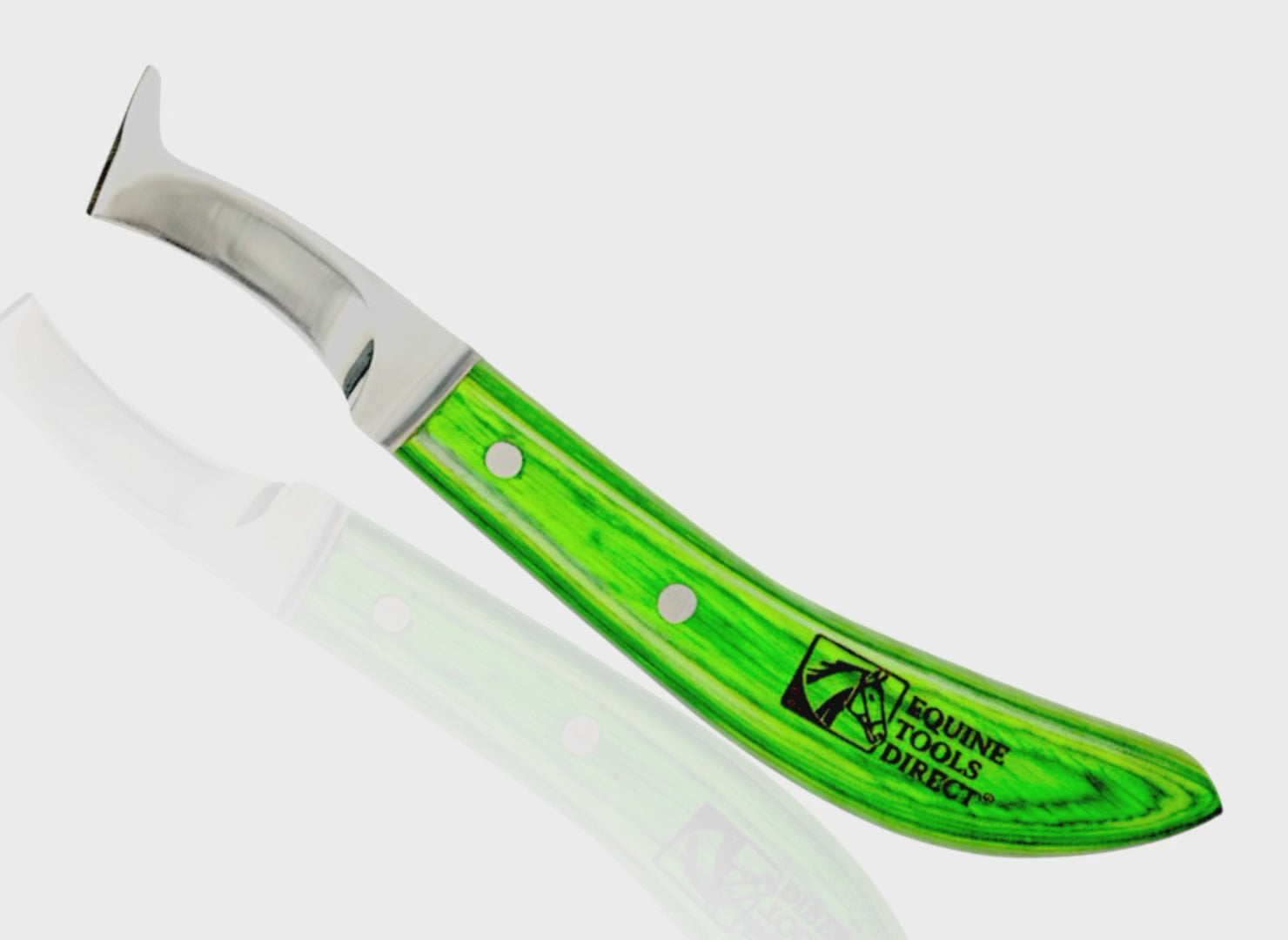 Demonstration of straight blade hoof knife with rhino hook by Equine Tools Direct showing trimming precision and control