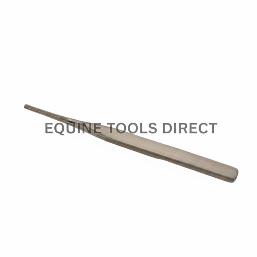 Straight long equine dental elevator by Equine Tools Direct for professional veterinary tooth extraction procedures