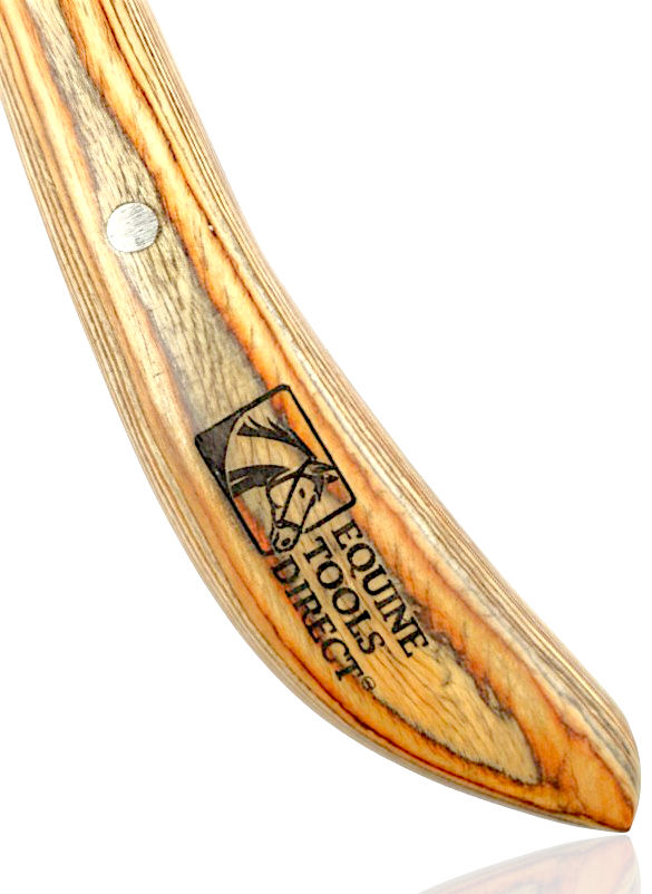 Classic wooden handle of professional right-hand hoof knife